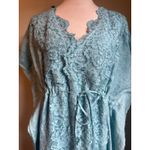 Soft Surroundings Blue Lace Maxi Kaftan Dress PXL boho flowy resortwear linen Photo 1