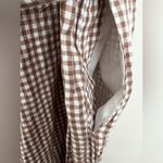 House of Harlow 1960 Women brown Gingham Smocked Jumpsuit Linen Blend wide leg M Photo 3