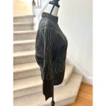 Bogner Wool & Mohair Blend Brown Metallic Zebra Print Sweater Size 10 Photo 1