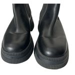 Ganni  Black Leather Chelsea Boots Women’s US 8 Platform Lug Sole Grunge Photo 8