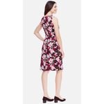 Lands' End  Floral Sheath Dress 16P Pink Red Stretch Sleeveless Knee Length Photo 1