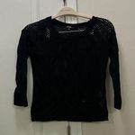 Apt. 9  Black Mesh Sweater Top Size Small Photo 0