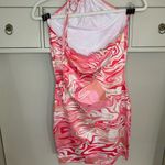 SheIn  Printed Sleeveless Ruched Open Back Bodycon Halter Dress size medium Photo 2