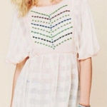 Free People  | New Romantics | Rainbow Sheer Flower Bud Embroidered Tunic Photo 0