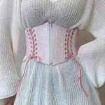Pink Glitter Fairycore Metallic Pastel Harajuku Corset Belt Balletcore Photo 1