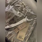 No Boundaries NWT  Size XS Silver Metallic Relaxed Fit Wide Leg Cargo Pants Photo 10