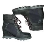 Sorel Joan of Arctic Wedge III Lexie Bootie Women 9 Black Jet Leather Waterproof Photo 7