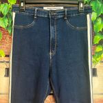 ZARA Trafaluc Striped High Rise Skinny Jeans Womens 10 Stretch Blue White Pants Photo 4