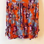 Free People Womens Printed Keepin On Tee Bright Red Floral Top Size Large Photo 12