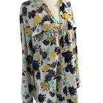 Charter Club  Women Sz XL Button Down Shirt Collared Floral Roll Tab Sleeve 7-357 Photo 1