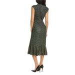 Hutch Women Kari Midi Dress Sz. Med Green Cheetah Print Slinky Sexy Sleeveless Photo 1
