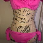 Betsey Johnson  Vintage Barbie Pink Ruffle Bikini Size Small Photo 3