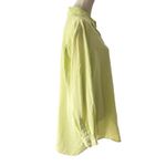 Sag Harbor  Oversized Linen Button Down Shirt M Spring Green Chartreuse Photo 13