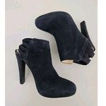 Nine West Blaiseo Genuine Blue Suede Stiletto Heel Bootie 6.5 Elastic X-Back 90s Photo 5