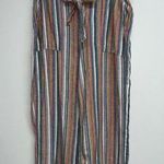 Seven7 Linen Blend Cropped Wide Leg Pants Womens Size 12 Multicolor Stripe Boho Photo 0