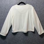 Miss Elaine Ivory Quilted Floral Embroidered‎ Button Front Cardigan Medium Retro White Photo 5