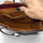 Patricia Nash Florentine Satchel Handbag Blue Horse Rider Print Leather Photo 5