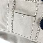 Tommy Bahama Tan Canvas Fringe Trim Faux Leather Straps Shoulder Tote Bag Photo 11