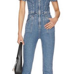 We The Free  Jade Flare Denim Jean Jumpsuit Size Large Boho Chic Photo 0