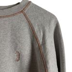 Ganni  Gray Long Sleeve Seahorse Embroidered Crewneck Sweatshirt Size Medium Photo 2