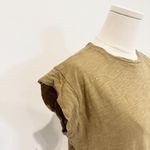 Madewell Cotton Boxy Slub Muscle Tee Tan Khaki Preppy Casual Basic Size Large Photo 2