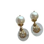 Swavorski Swarovski Crystal Pearl Drop Earrings Wedding Bridal Dainty Prom Everyday Style Photo 3