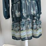 Boho Sheer Floral Tiered Mini Dress Deep V Photo 3