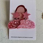 Boutique Pink Glitter Cowboy Hat and Star Charm Drop Barbiecore Eras Statement Earrings Photo 6