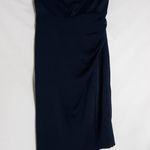 Cushnie Dress Women's Size 6 Navy Blue Strapless Stretch Asymmetrical Photo 2