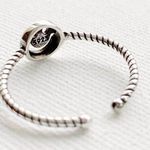 Smiley Face Silver Dainty Ring Photo 1