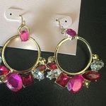 Catherine Malandrino  Pink Magenta stones Hoops Photo 0