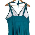 Bloomchic Solid Teal Ruffle Hem Empire Waist Halter Neck Swim Dress size 18/20 Green Photo 7