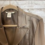 Peter Nygard Vintage  Womens L Jacket Bronze Studded Leather & Knit‎ Back Sleeves Photo 11