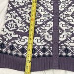Vintage National Fair Isle cardigan sweater purple and white Women’s Size Medium Photo 6