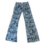 Moschino Grey Laser Flower Wide Leg Jeans Denim SIZE 29 Long Logo High Rise $430 Photo 8