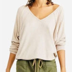 We The Free We‎ the Free Oversized Waffle Thermal Santa Clara Long Sleeve VNeck Top Medium Photo 0