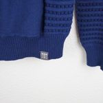 Title Nine  Pullover Navy Knit Hoodie‎ with Patterned Hood Size M Photo 2