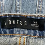 LIONESS  Women's Blue Slit High Waisted Pencil Midi Denim Jeans Skirt Size XS Photo 3