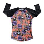 LuLaRoe Woman's Minnie Mouse Floral Raglan 3/4 Sleeve Top Colorful XXS Photo 1