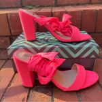 Trary Size 8 Pink Lace Up Gladiator Three Inch Block Heels Photo 0