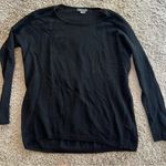 Vince cashmere black long sheer sleeve back pullover top Photo 5