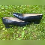 Etienne Aigner Womens Black Leather Cap Toe Block Heel Pumps Shoes Photo 4