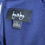 by & by Chevron Print Boho Western High Neck Mini Dress Navy Blue L Size L Photo 2