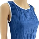 Claudie Pierlot (M) Blue White Sleeveless Tent Shift Mini Bow Dress Size M Photo 2