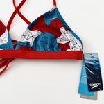 Speedo [] Blue Endurance Lite Tie Back Triangle Bikini Top Swimsuit NWT Sz Large Photo 7