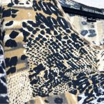 American Vintage Vintage Animal Print Cheetah Leopard Patchwork Print T-Shirt Top Size XL Photo 2