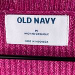 Old Navy V-Neck Melange Shaker Stitch Cocoon Pullover Sweater Berry Pink Medium Photo 6