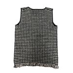 Ann Taylor Women's Black Fringe Tweed Sleeveless Sweater Shell S Photo 1
