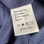 NEW Virgo’s Lounge Gabrielle Dress Navy Blue Wrap Ruffle Fringe Satin Size US 8 Photo 7