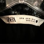 ZARA  Floral‎ Velvet Mini Dress Women's Medium Blue Black Holiday Hippie Dainty Photo 10